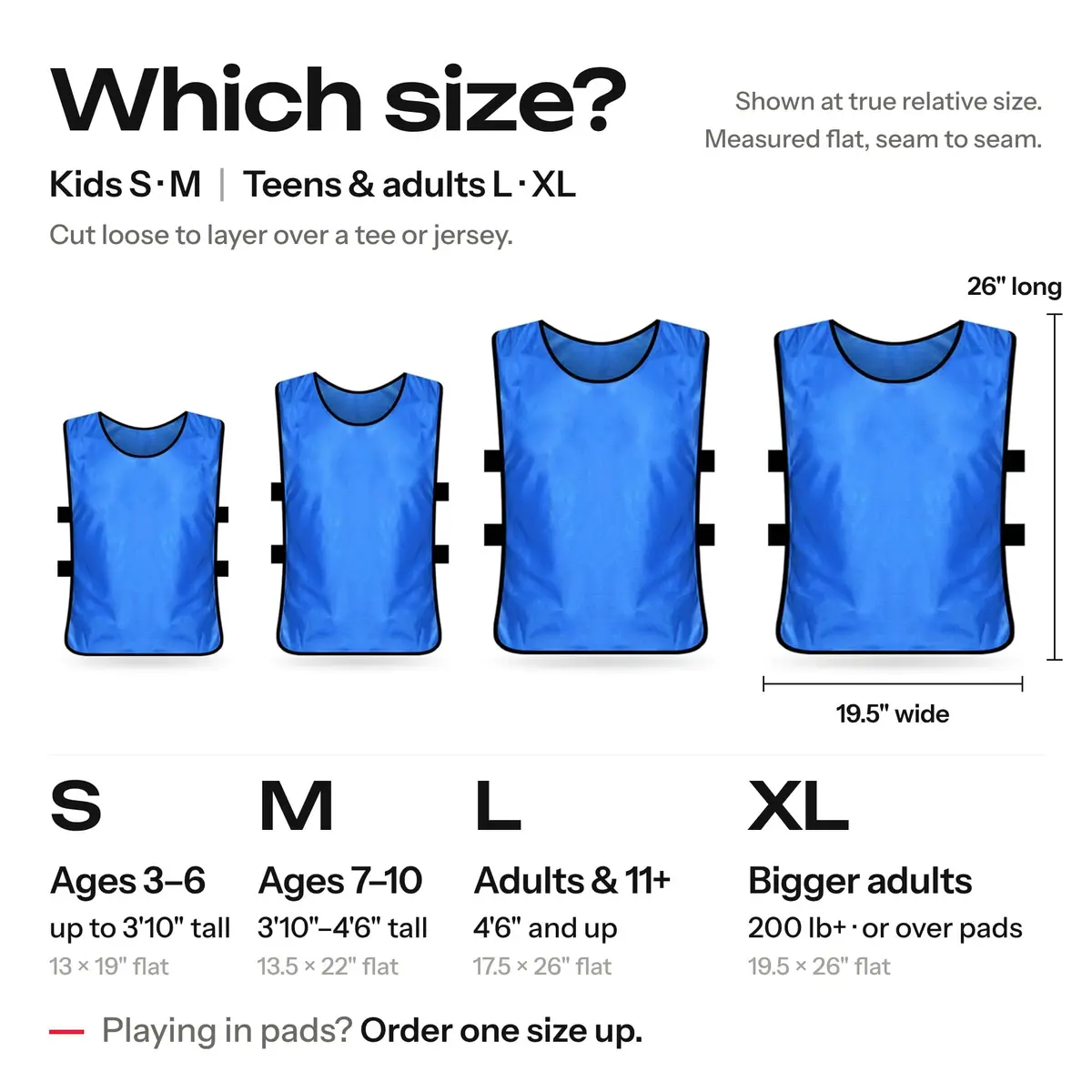 SportsRepublik Pinnies for Sports 12-Pack | Thick & Opaque Soccer & Football Bibs, Adult & Kids, 14 Bright Colors - view 2