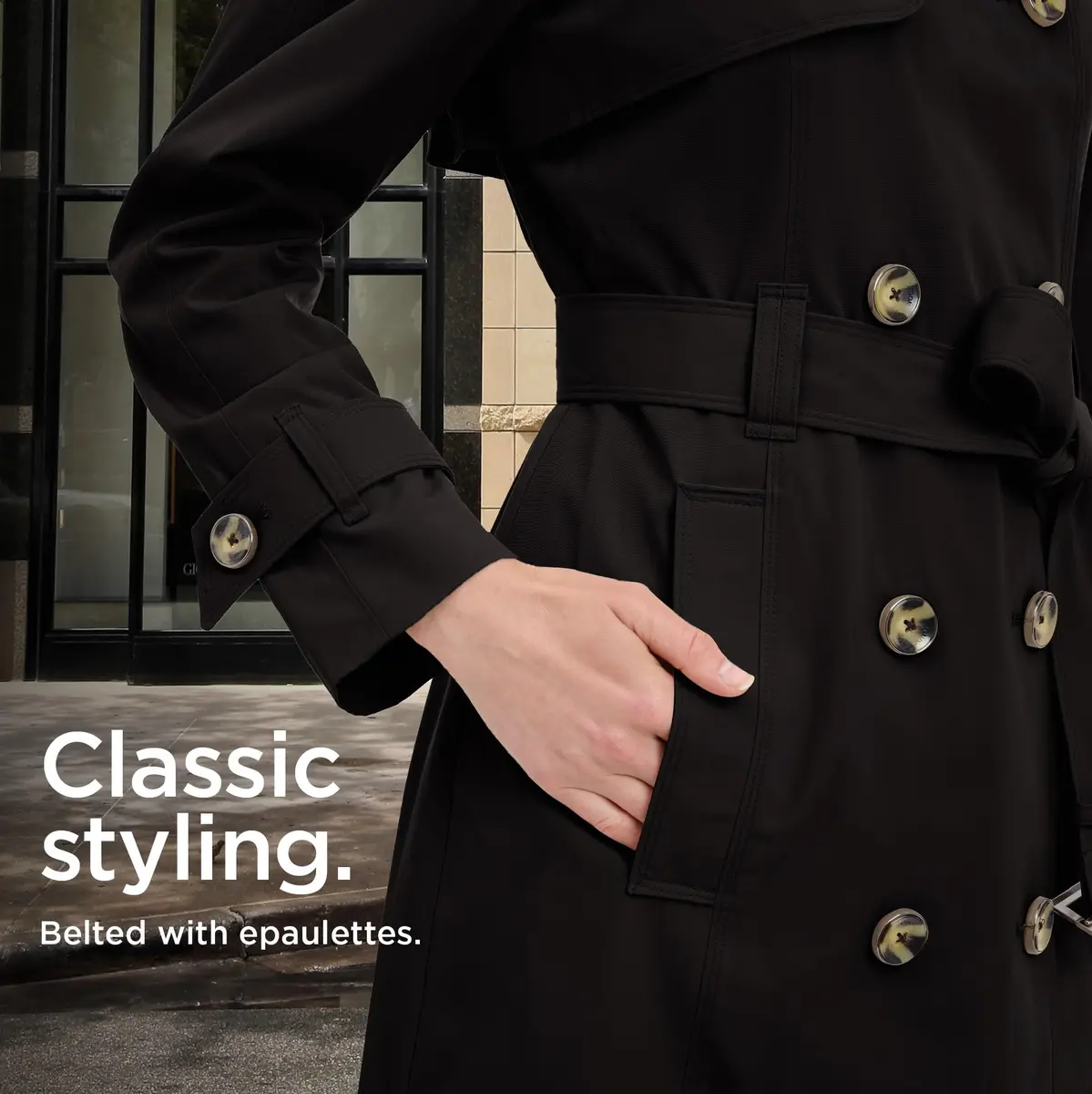 London Fog Women's Double-Breasted Trench Coat 40in Chest | Water & Wind Resistant, Classic Fit (70-120 chars) - view 5