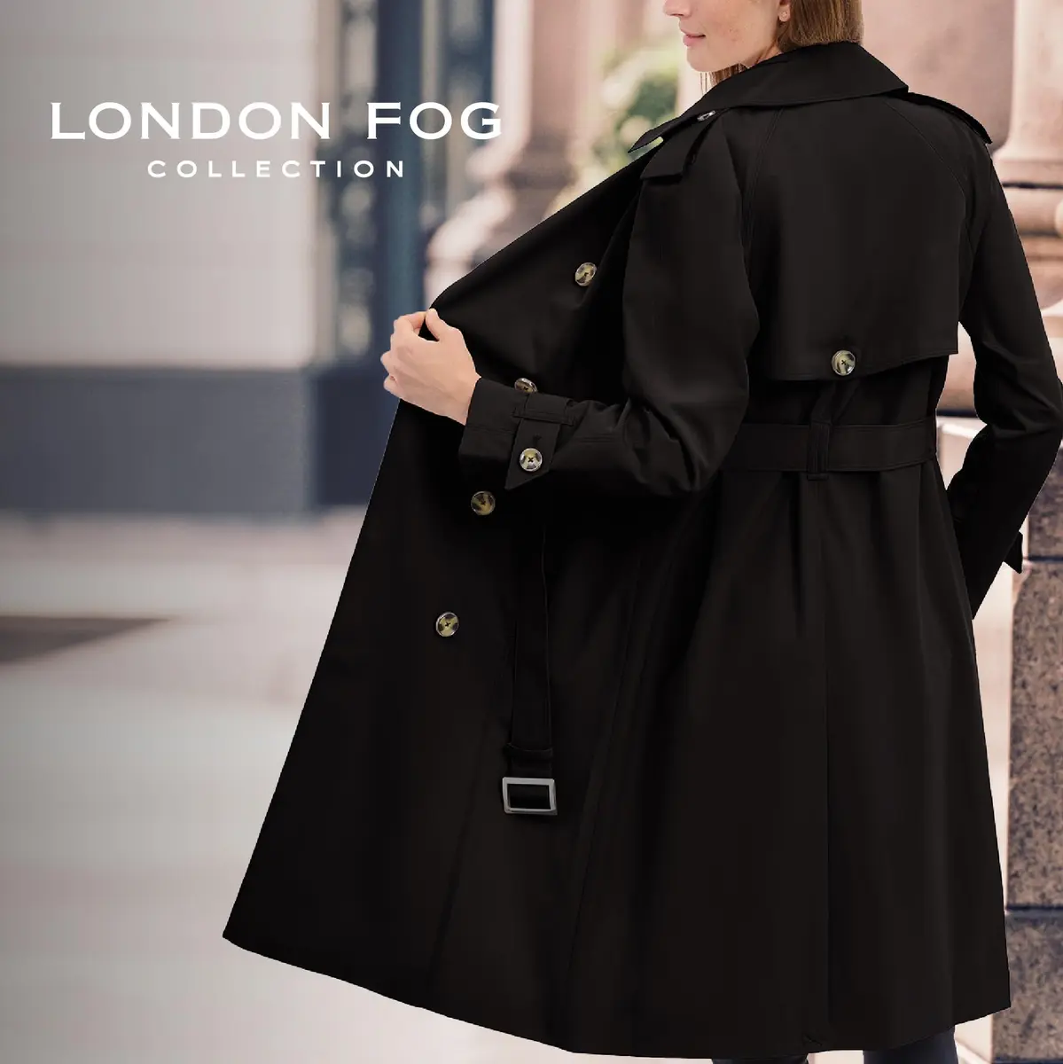 London Fog Womens Double-Breasted Trench Coat X-Small Black | Windproof & Water-Resistant - view 6
