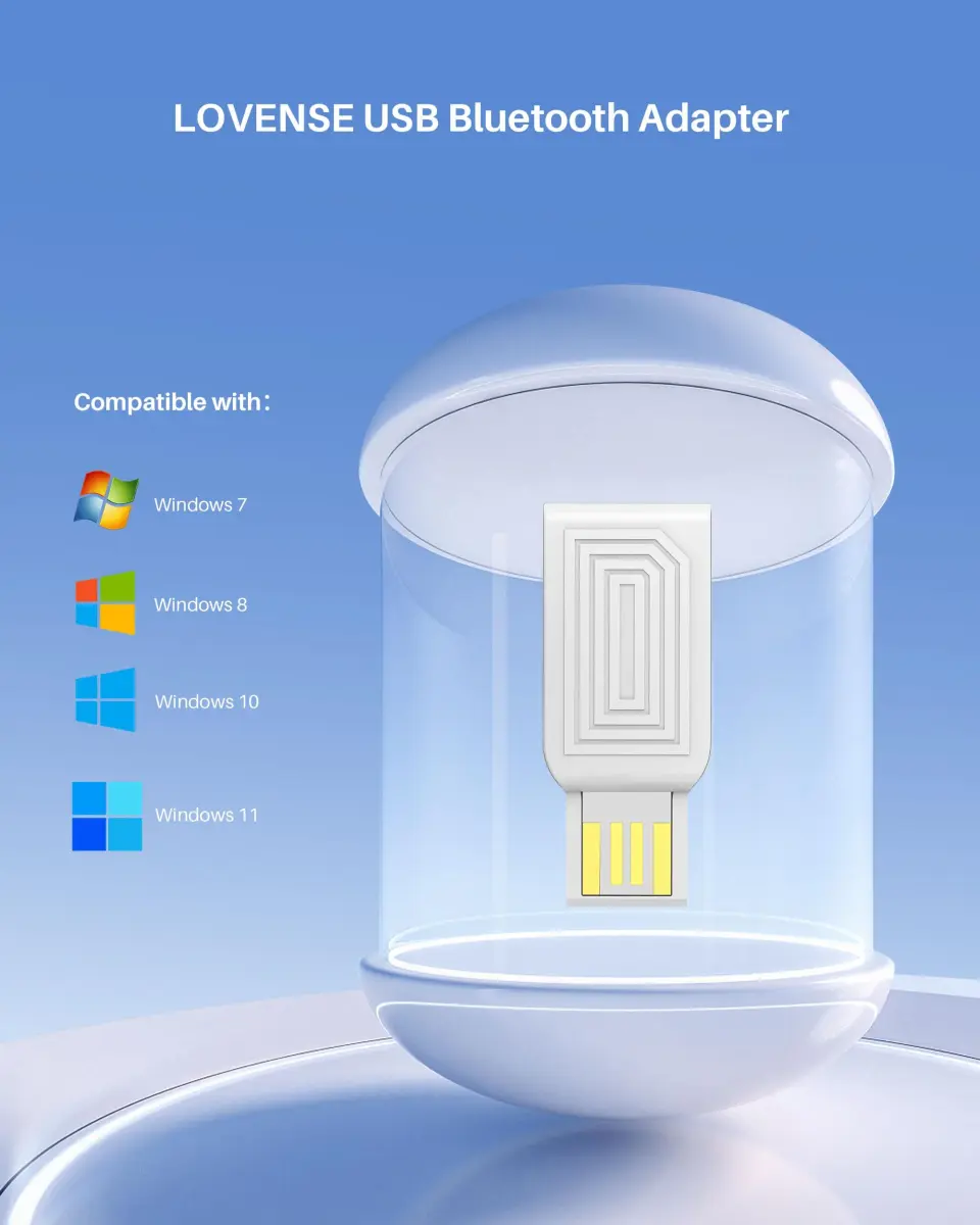 LOVENSE Dongle USB Bluetooth Adapter for PC Laptop Desktop Computer, White | Plug and Play for Windows 7/8/10/11 - view 2