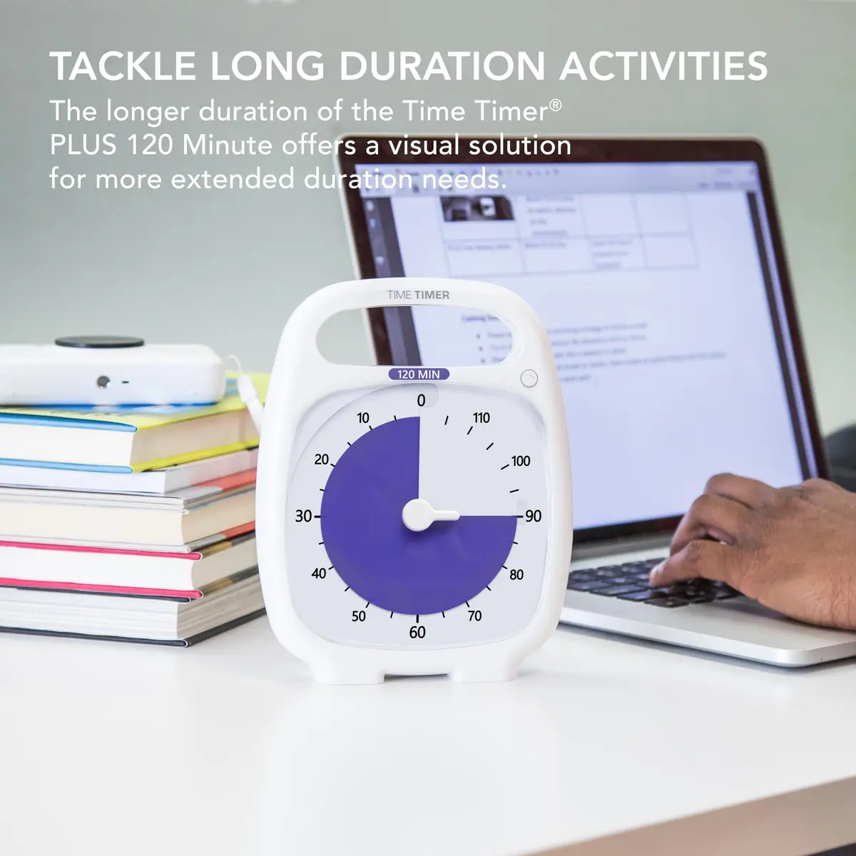 TIME TIMER PLUS 120 Minute Desk Visual Timer with Silent Operation | 2-Hour Visual Countdown for Classroom & Office - view 2