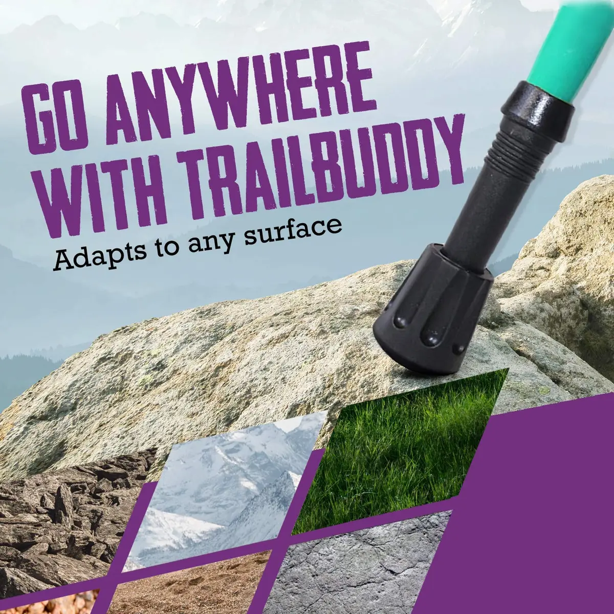 TrailBuddy Walking Stick Tips - Pack of 6 Replacement Rubber Cane Tips Fit Most Trekking & Hiking Poles w/Shock Absorption, Grip & Traction Protectors - 11mm Diameter - view 6