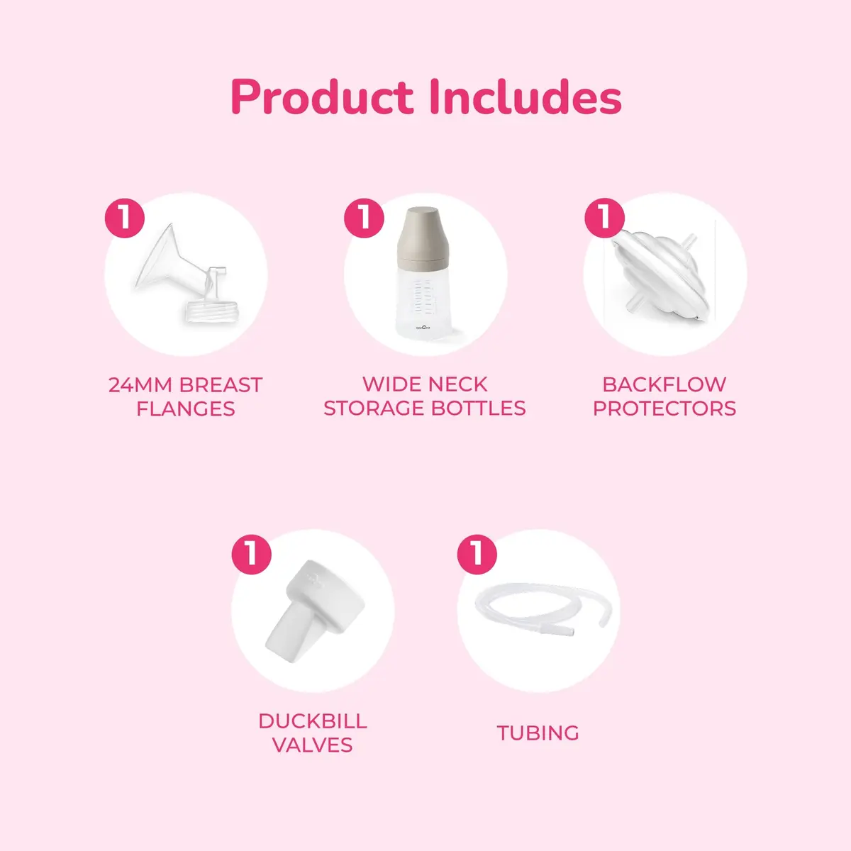 Spectra Breast Pump Accessory Kit with Bottles, 24mm | Compatible with Spectra S1, S2, 9 Plus - view 2