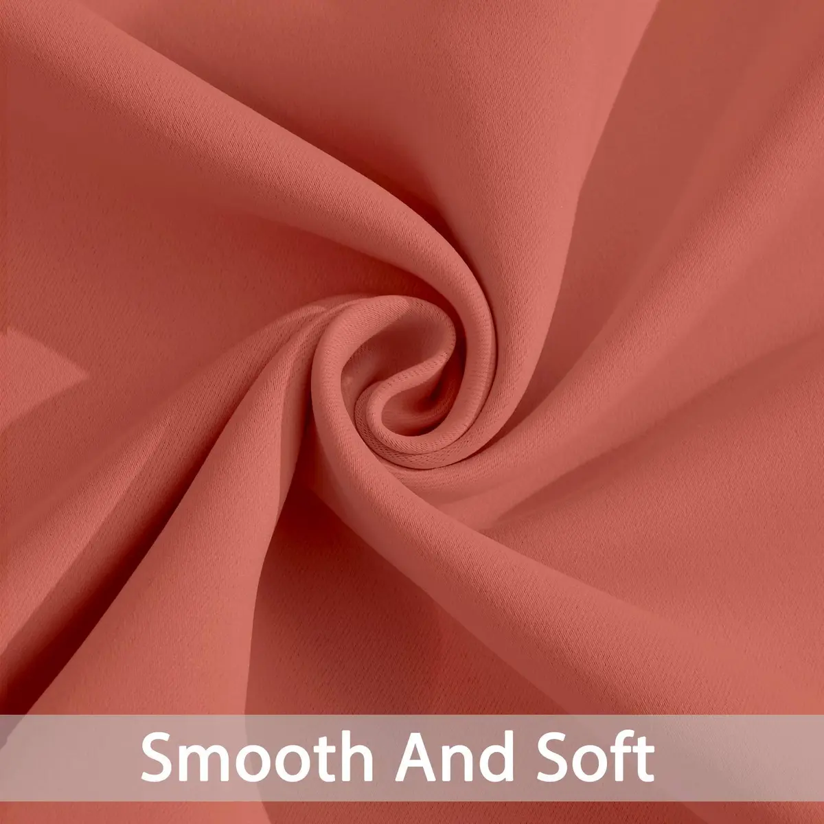Yakamok Room Darkening Curtains 52x84 inch Coral Orange | Elegant Blackout Panel for Living Room - view 6