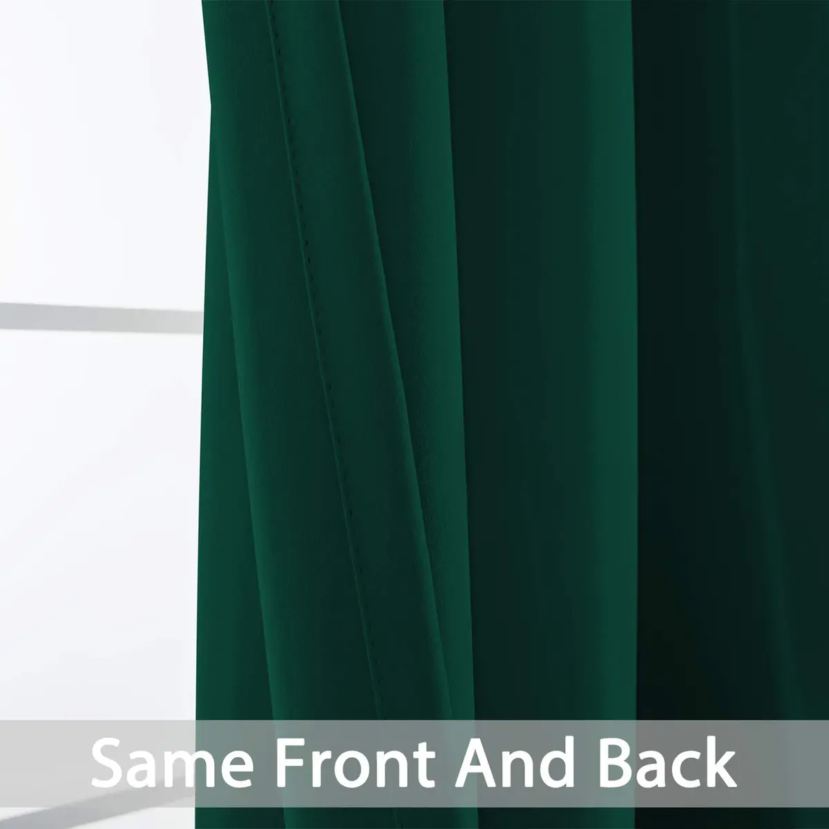 Yakamok Room Darkening Curtains 52x84 inch Dark Green | Elegant Modern Grommet Panel Set - view 5