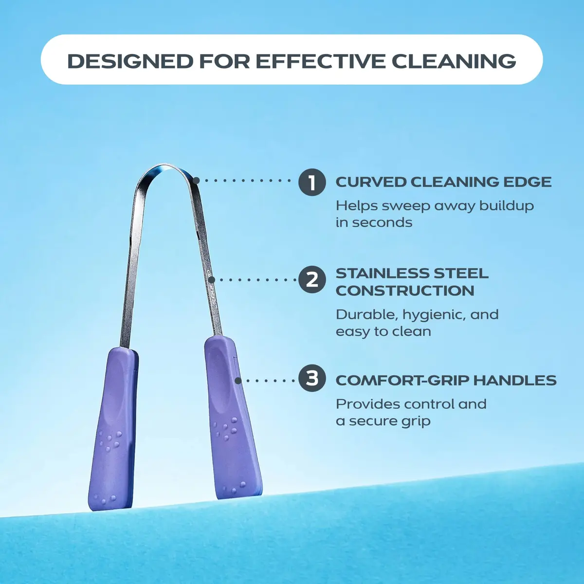 drTung's Stainless Steel Tongue Scraper 2 Pack | Gentle & Effective Oral Hygiene - view 4