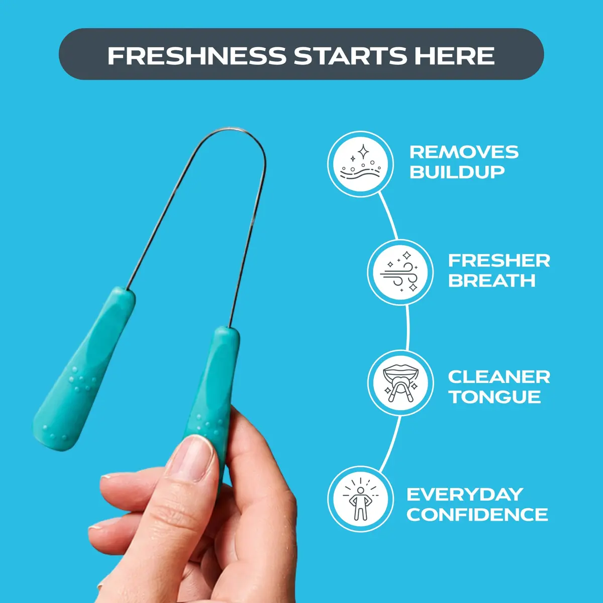 drTung's Stainless Steel Tongue Scraper 2 Pack | Gentle & Effective Oral Hygiene - view 2