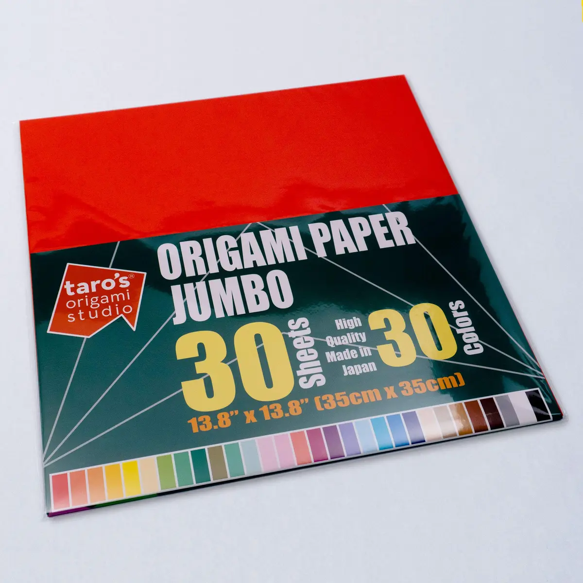 Taro's Origami Studio Jumbo Origami Paper 35cm (13.8 Inch) 30 Sheets, 30 Colors | Authentic Japanese Kami for Beginners - view 2