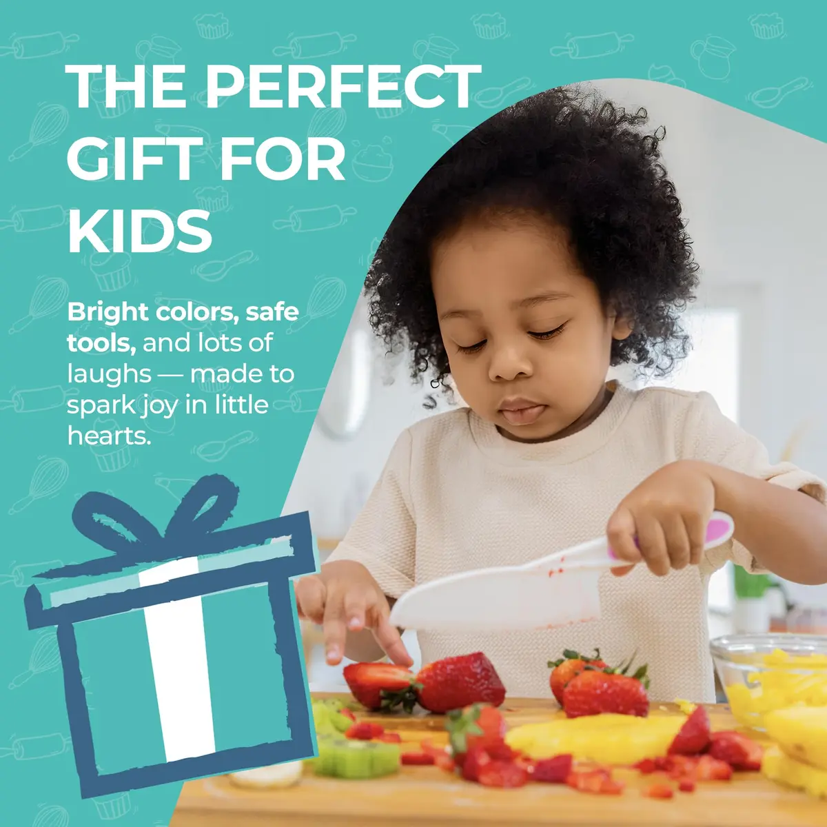 Tovla Jr. Kid Safe Knife Set for Real Cooking | Toddler Knives | Ages 4-12 | 3-Piece Set, 28cm (11 inches) - view 8