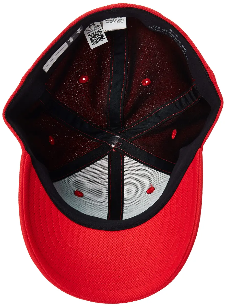 Under Armour Men's Blitzing 3.0 Cap, Red (600)/Black, Medium/Large | Structured Fit with Microthread Breathability - view 2