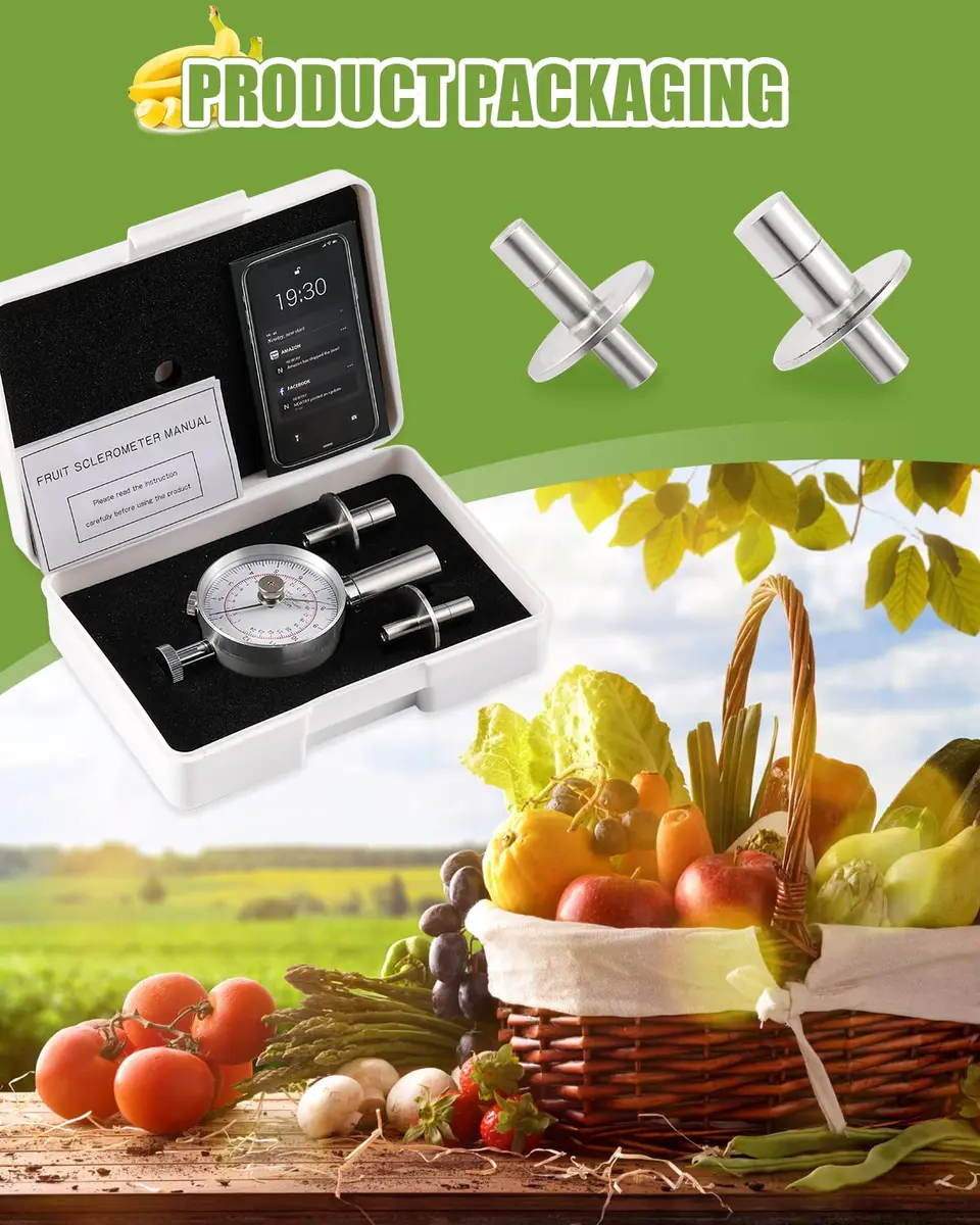 NEWTRY Fruit Penetrometer Handheld Hardness Tester with 2 Types of Probes | Precise Fruit Hardness Measurement - view 7