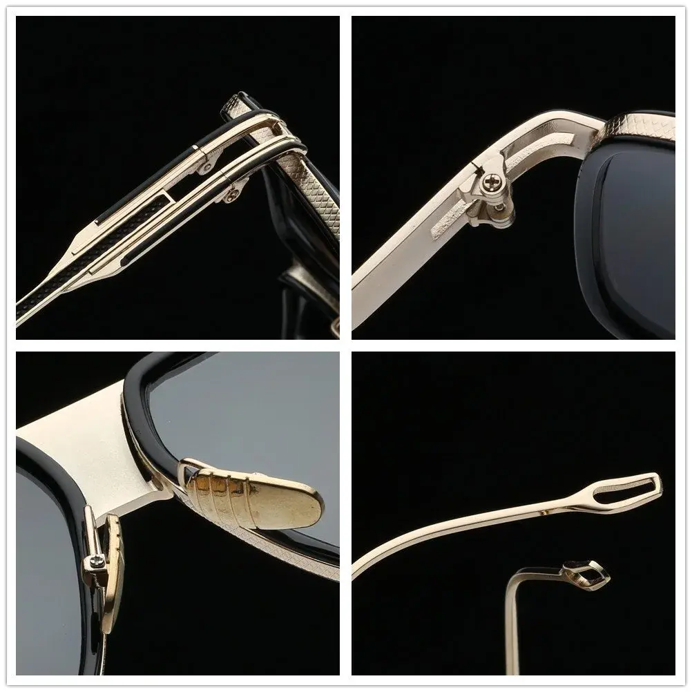GOBIGER Aviator Sunglasses for Men Gold/Gradient Grey Lens | 59mm (2.32in) Lens Width - view 6