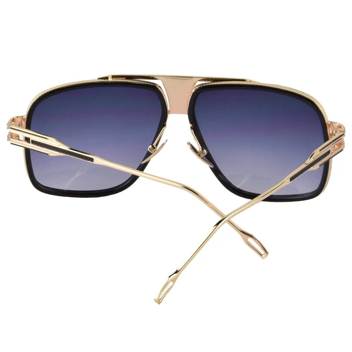 GOBIGER Aviator Sunglasses for Men Gold/Gradient Grey Lens | 59mm (2.32in) Lens Width - view 2