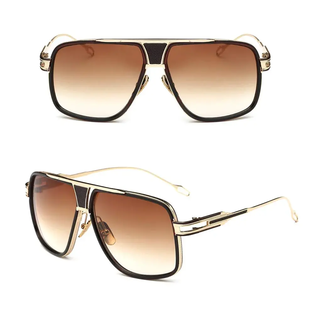 GOBIGER Aviator Sunglasses for Men Gold Brown Lens | Oversized 59mm Lens Width - view 5