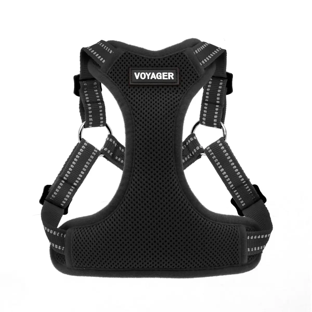 Voyager Step-in Flex Adjustable Dog Harness - Black, Large | Breathable Air Mesh & 3M Reflective Stripes - main product image