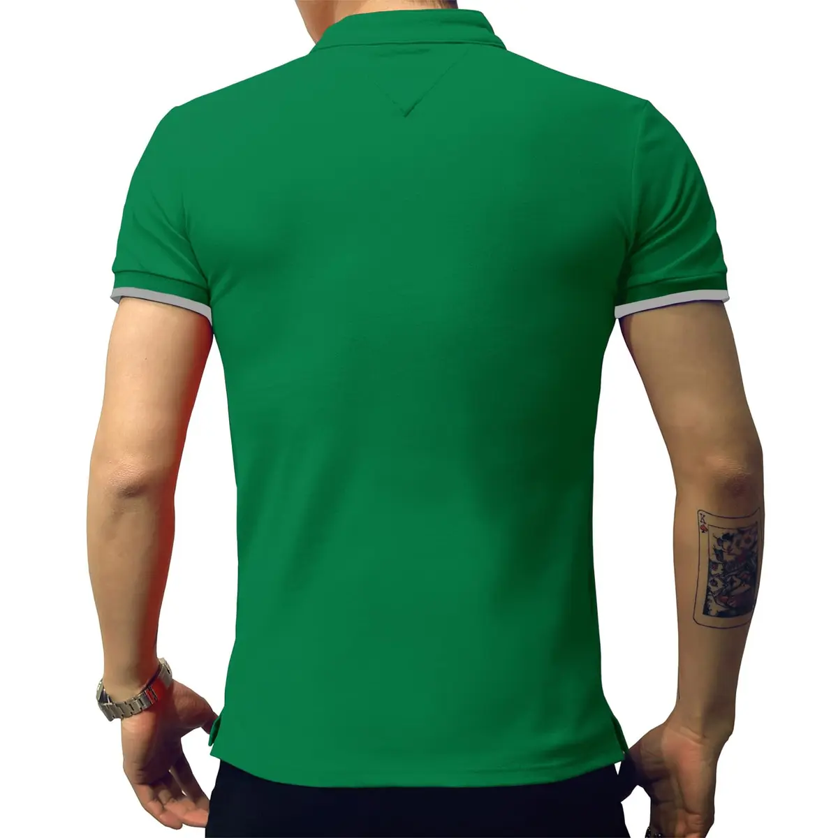 LOGEEYAR Short-Sleeve Slim Fit Cotton Pique Polo Shirt | Classic Style, Slim Fit, Green, Small - view 6