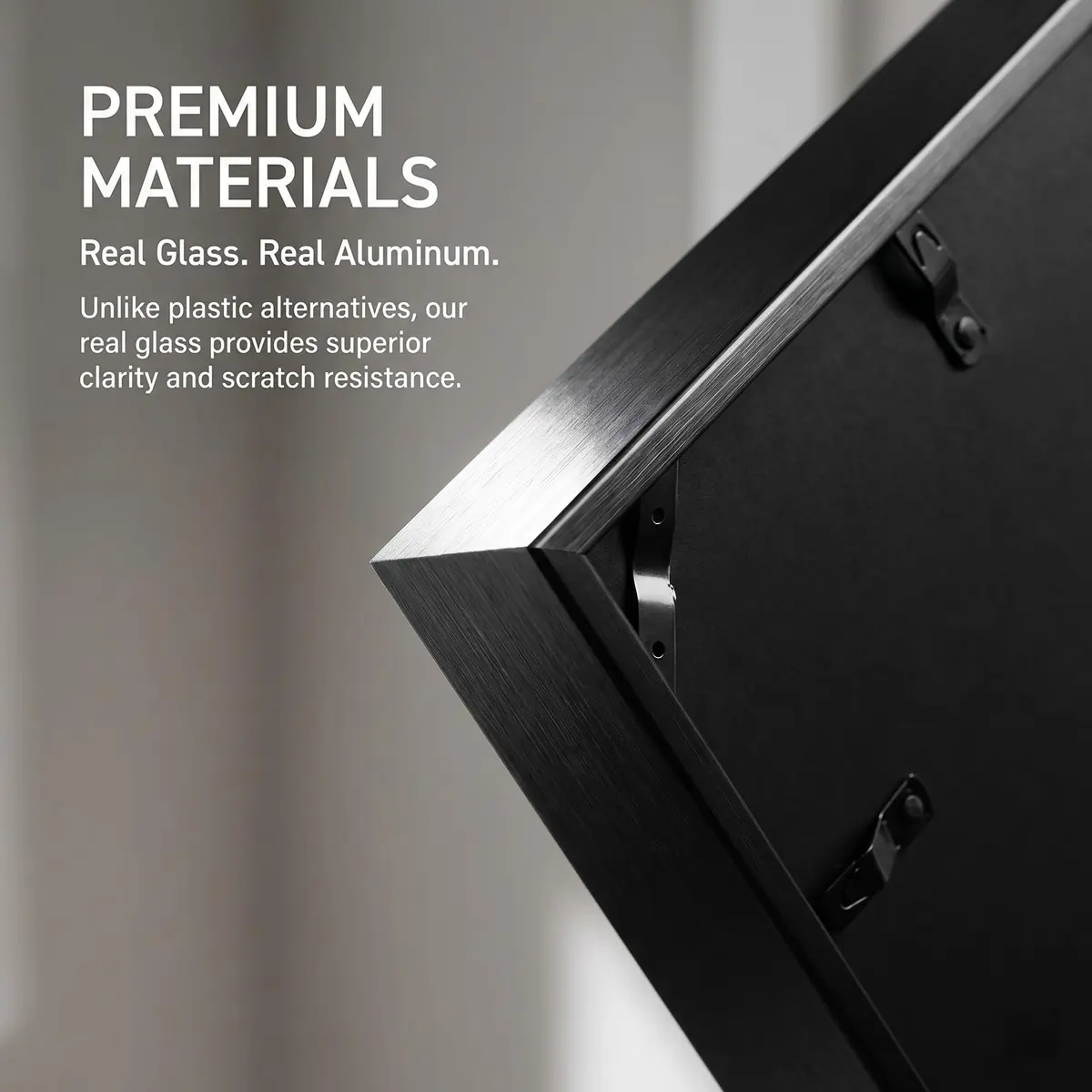 Frametory 18x24 Black Aluminum Poster Frame Tempered Glass | Modern Wall Decor (70-120 chars) - view 7