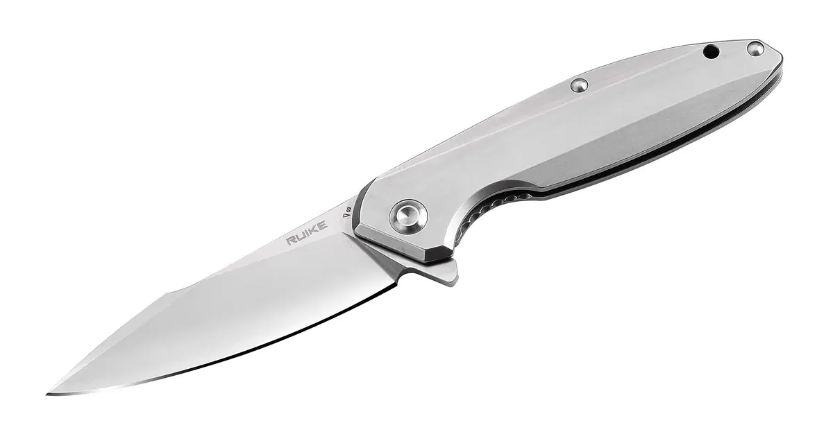 Ruike P128-SF Tactical Folding Knife 3.7" Drop Point Blade | Frame Lock, 14C28N Steel, Black - main product image