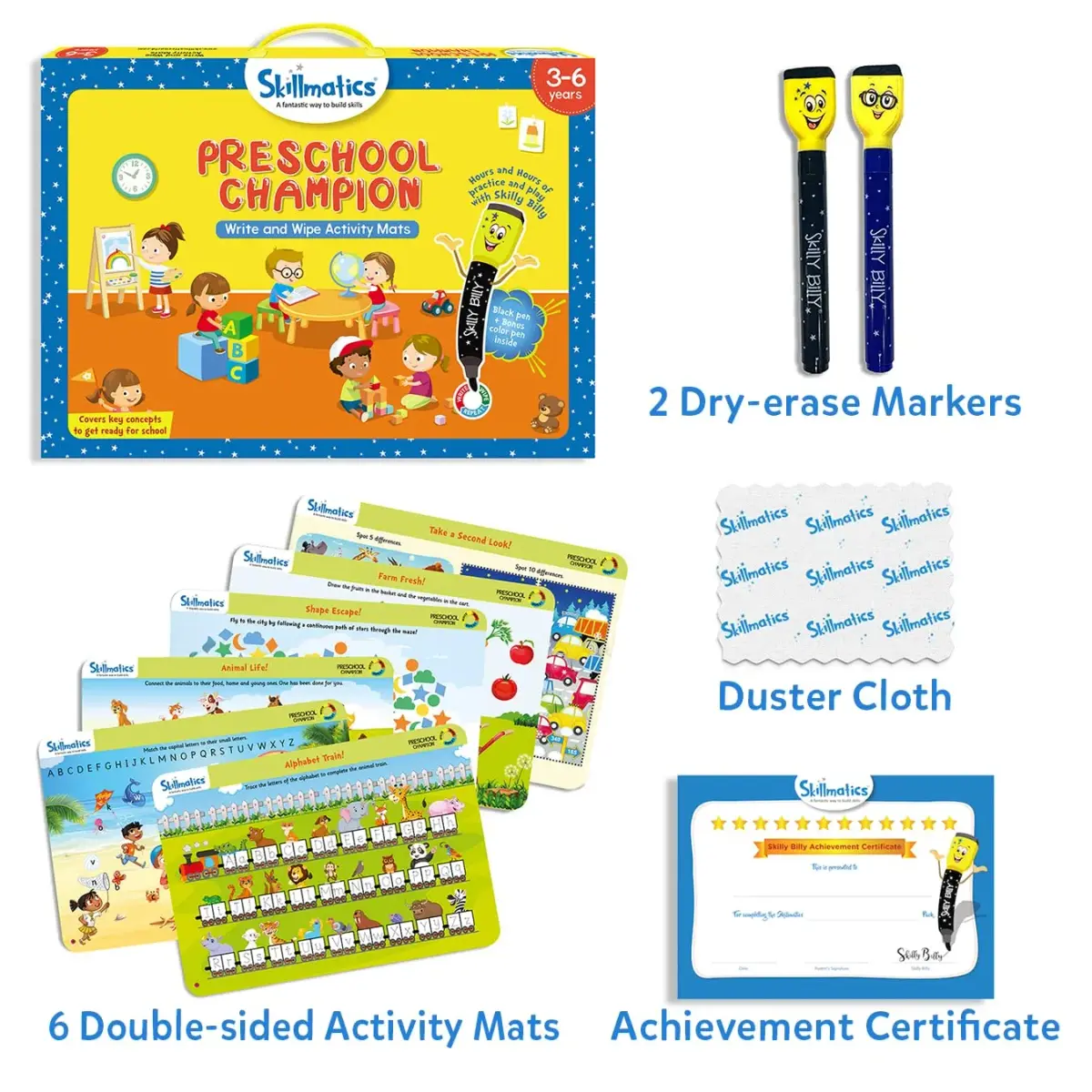 Skillmatics Preschool Champion Educational Game – Reusable Activity Mats with 30 Activities | Ages 3+ - view 2