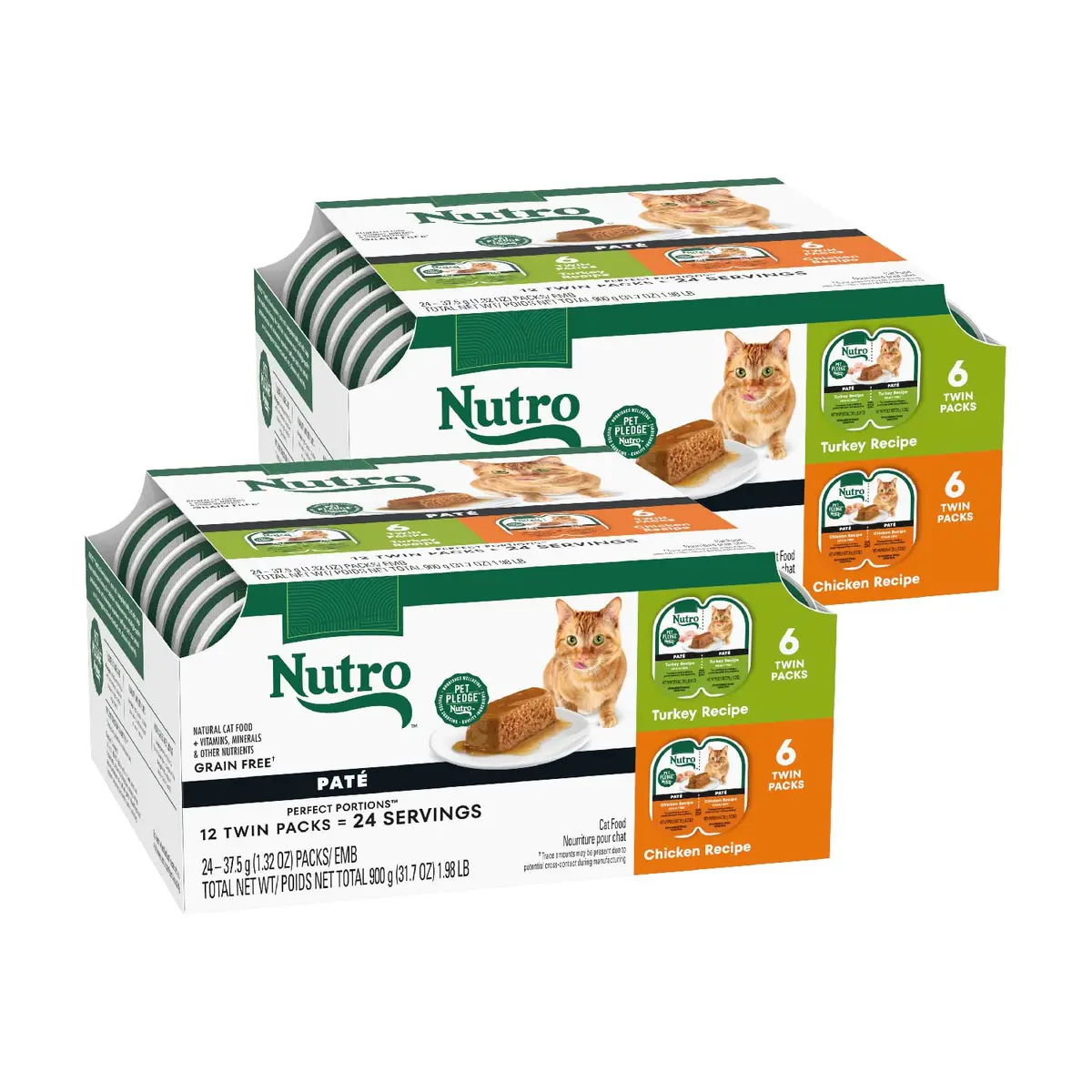 Nutro Perfect Portions Pate Wet Cat Food, Poultry Pack, 2.6 oz, 12 ct, 2pk | Grain-Free, High-Quality Protein, Moisture-Rich - main product image