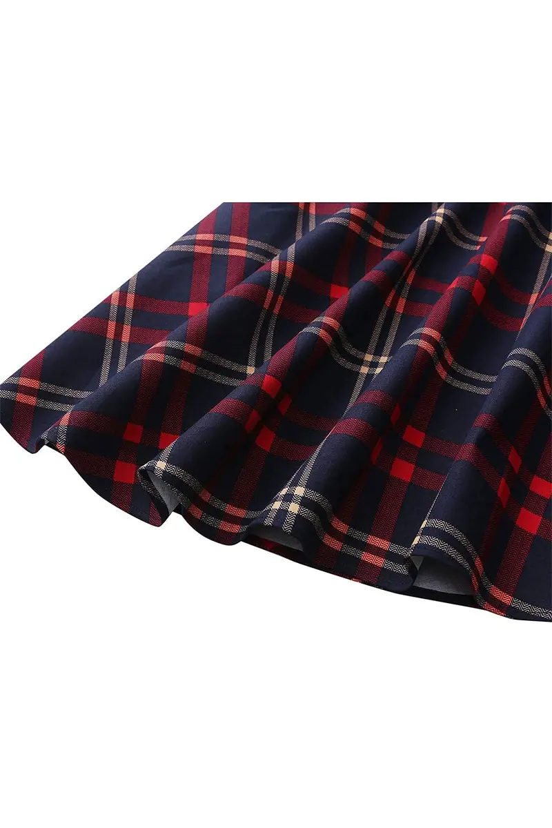 Topdress Vintage Polka Audrey Dress 1950s Halter Cocktail Dress Red Plaid XX-Large | Classic Retro Style for Women - view 6