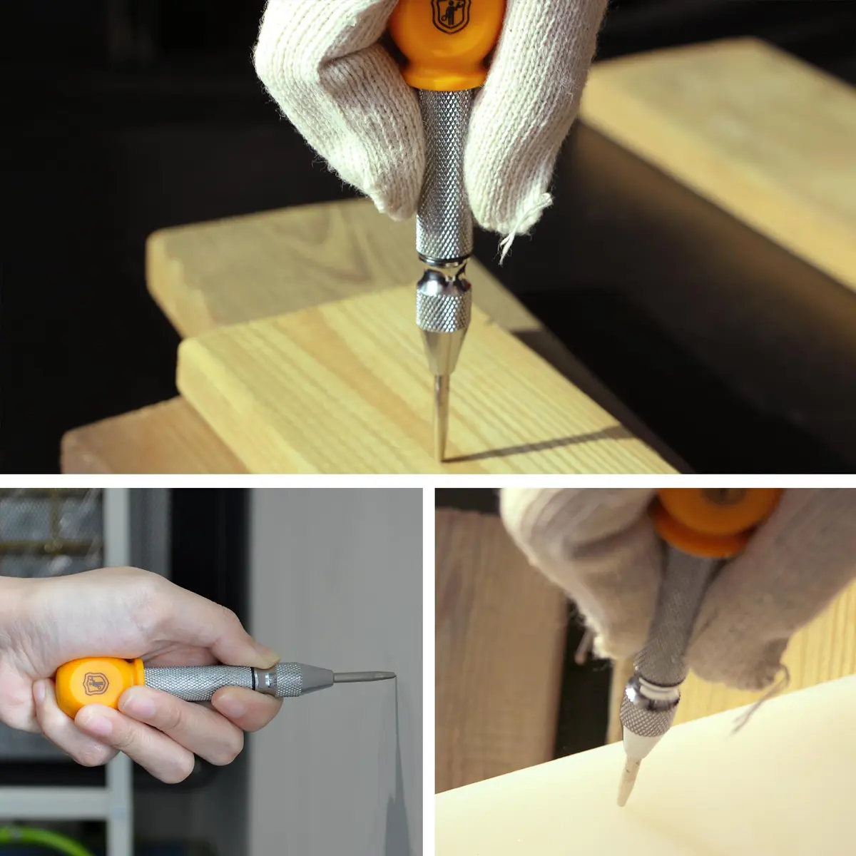 MULWARK 5" Spring-Loaded Steel Center Hole Punch Marker | Adjustable Impact, Rustproof (120 chars) - view 4