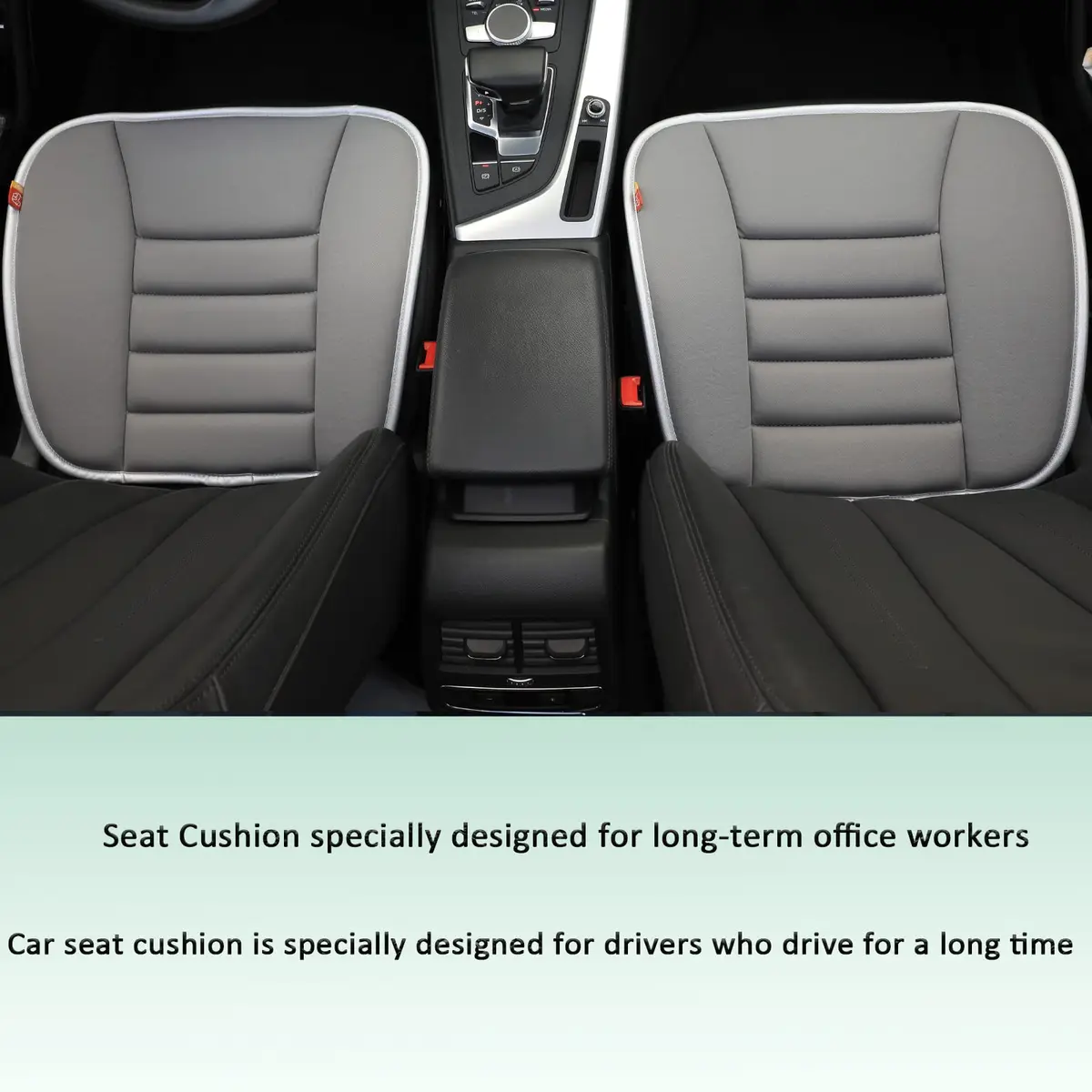 RaoRanDang Gray Memory Foam Car Seat Cushion Pad for Driving & Office Chairs | 54cm x 46cm (21.3" x 18.5") - view 5