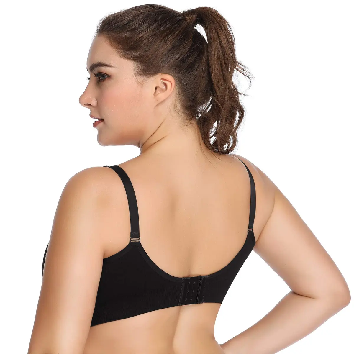 Lataly Seamless Nursing Bra 92% Nylon 8% Spandex | Wirefree, Full Coverage, Pack of 5, Size L - view 6