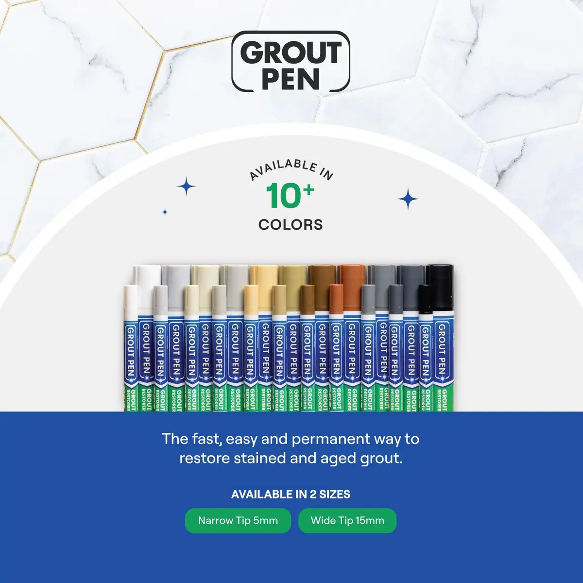 Rainbow Chalk Markers Grout Pen Cream Tile Grout Paint Marker Restorer 20ml (0.676 Fl Oz) | Waterproof Grout Line Refresher for Kitchen & Bathroom - view 9
