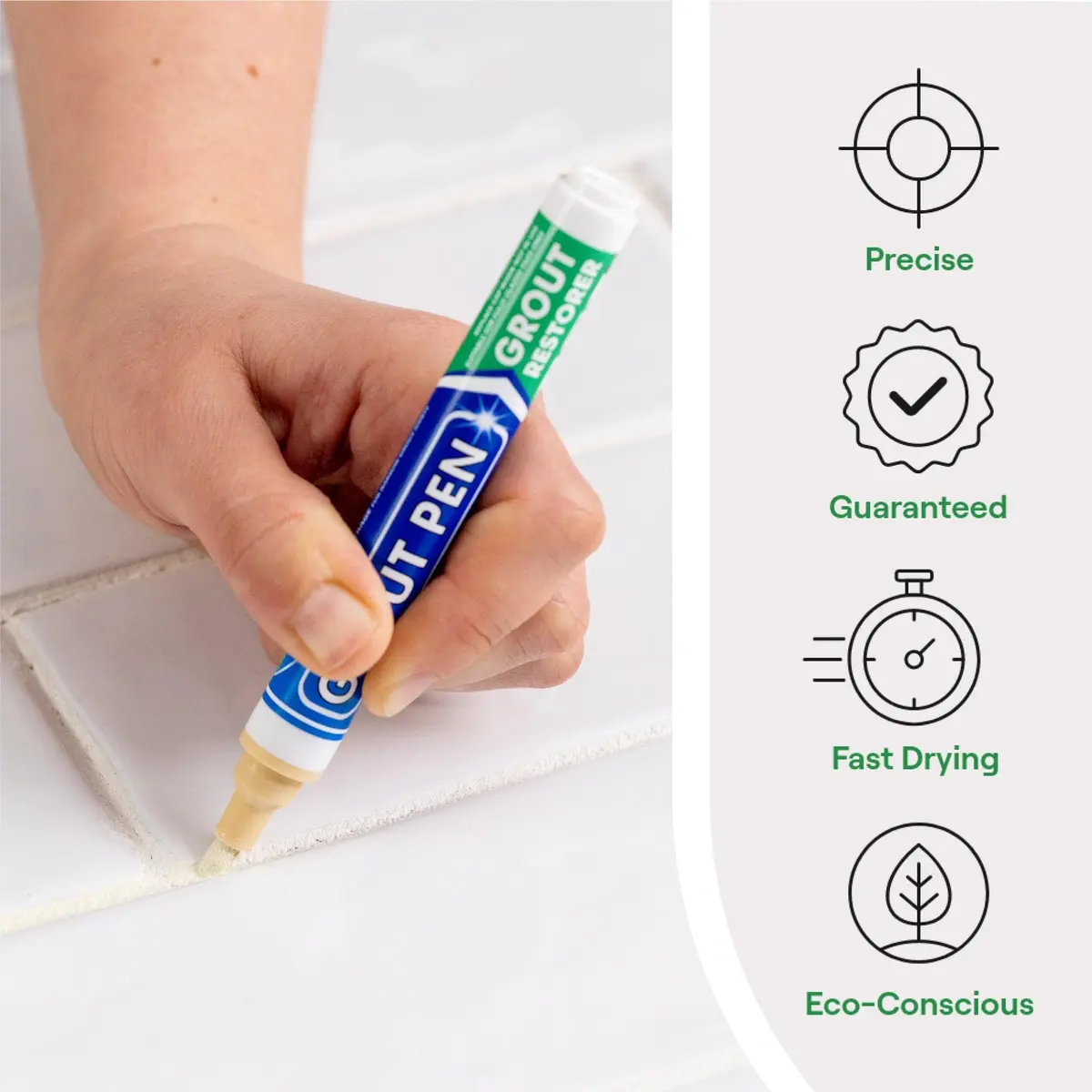 Rainbow Chalk Markers Grout Pen Cream Tile Grout Paint Marker Restorer 20ml (0.676 Fl Oz) | Waterproof Grout Line Refresher for Kitchen & Bathroom - view 2