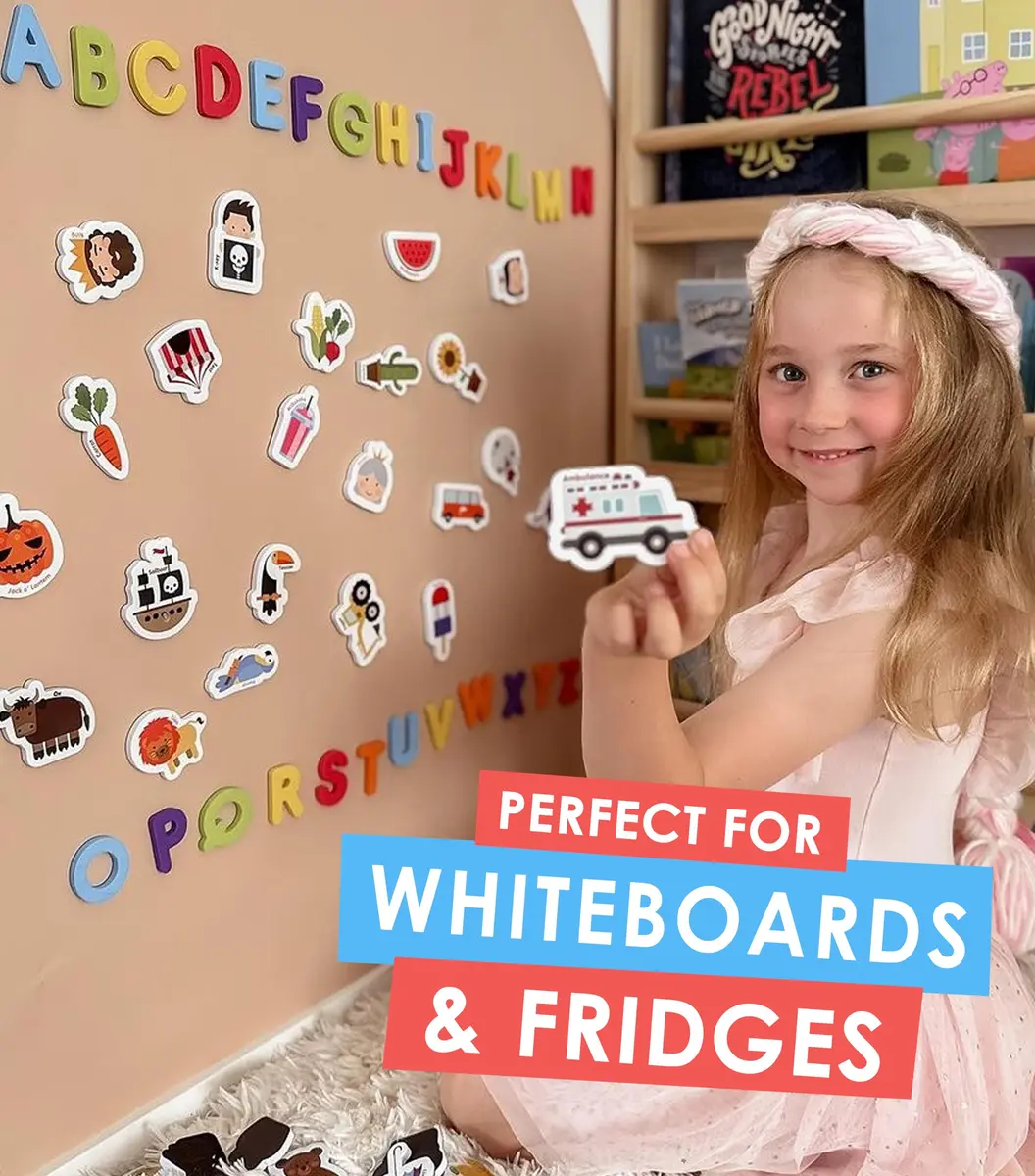 Curious Columbus Magnetic Objects and Letters, Foam Fridge Magnets for Kids | Bright ABC & Object Magnets - view 5