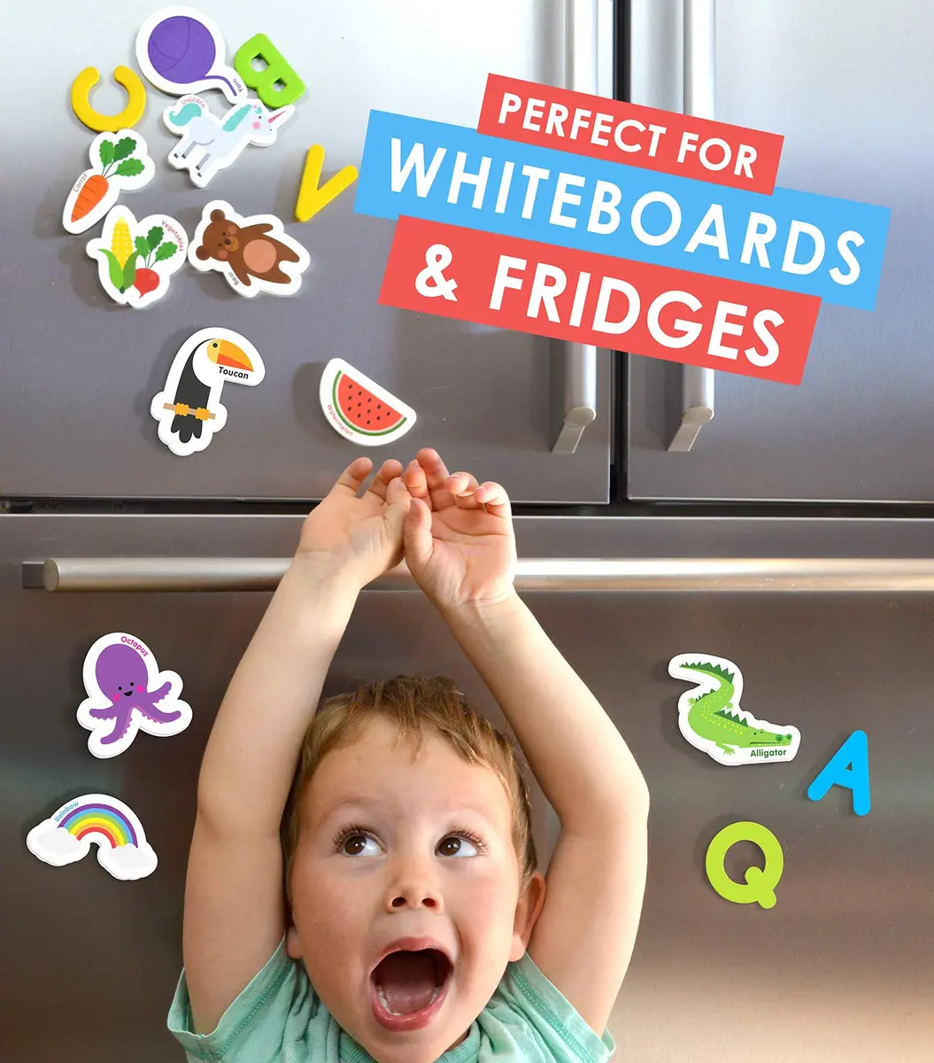 Curious Columbus Magnetic Objects and Letters, Foam Fridge Magnets for Kids | Bright ABC & Object Magnets - view 3