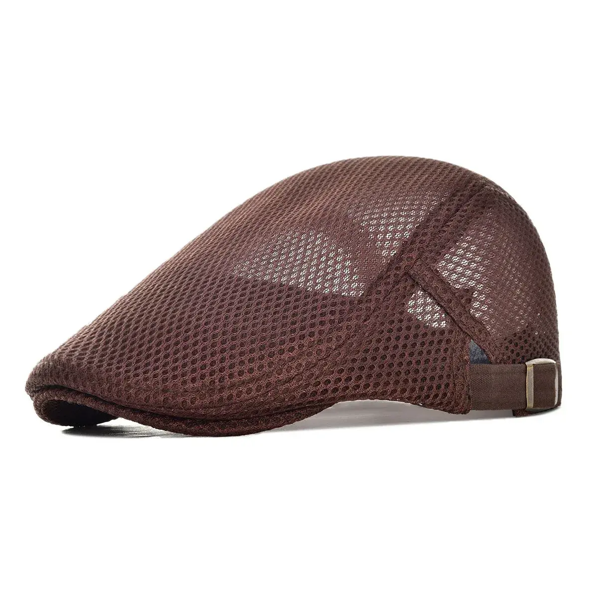 VOBOOM Men's Coffee Breathable Mesh Summer Ivy Flat Cap - Adjustable Newsboy Beret - main product image