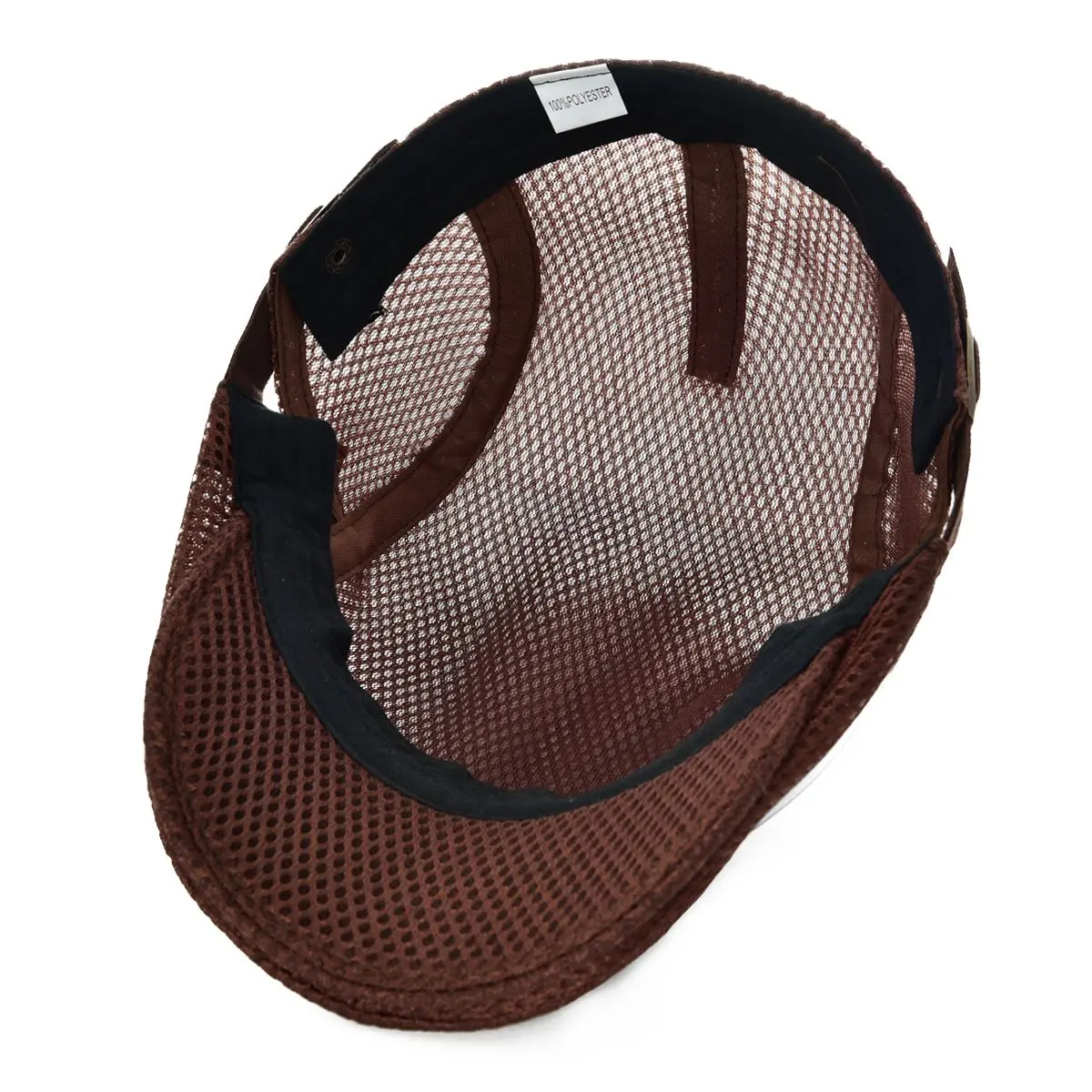 VOBOOM Men Breathable Mesh Summer Hat Adjustable Newsboy Beret (Coffee) | Classic Summer Style - view 5