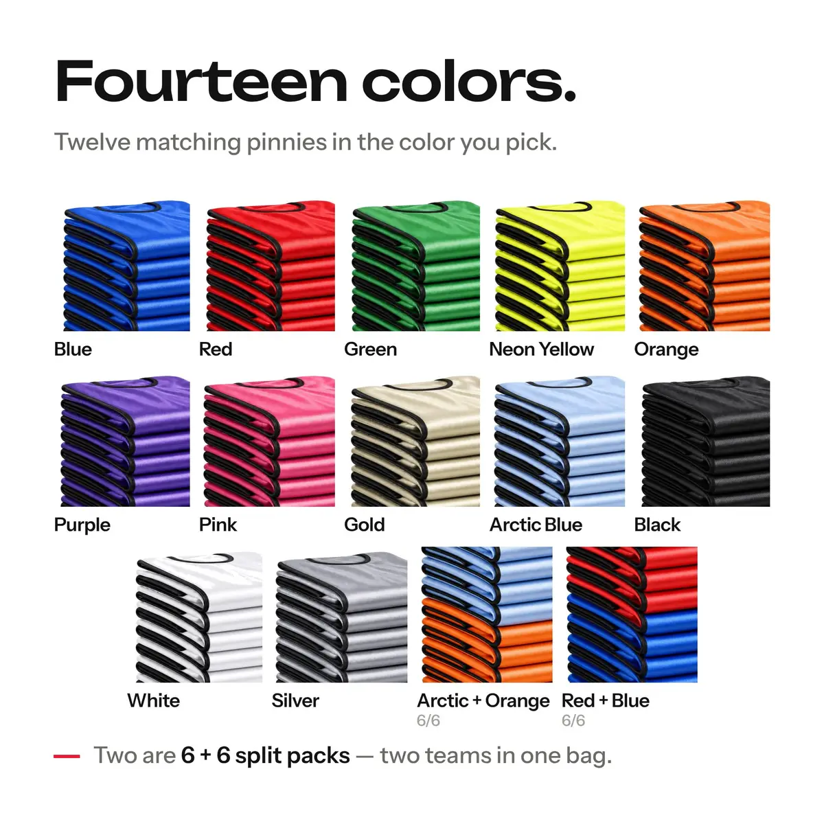 SportsRepublik Pinnies for Sports 12-Pack | Thick, Opaque, Mesh Carry Bag, Adult & Kids Sizes - view 5