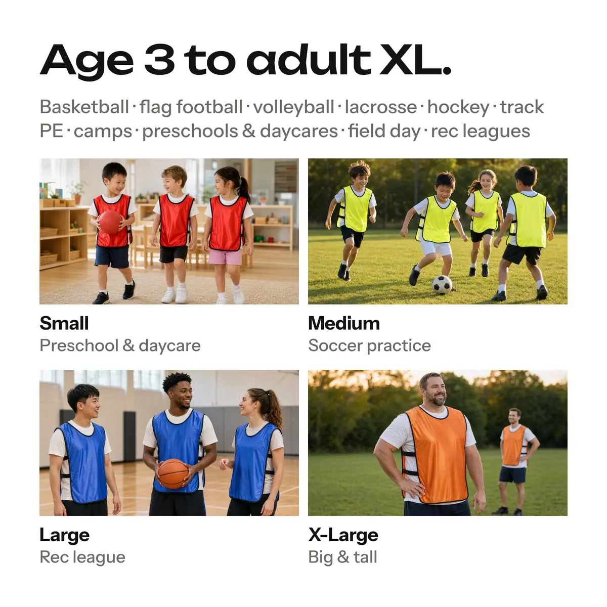 SportsRepublik Pinnies for Sports 12-Pack | Thick, Opaque, Mesh Carry Bag, Adult & Kids Sizes - view 4