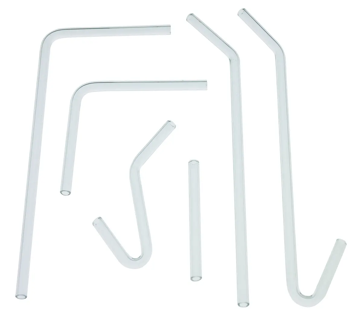 EISCO Glass Delivery Tubes - Set of 6 Borosilicate Lab Tubes | Autoclavable & Chemical Resistant (70-120c) - main product image
