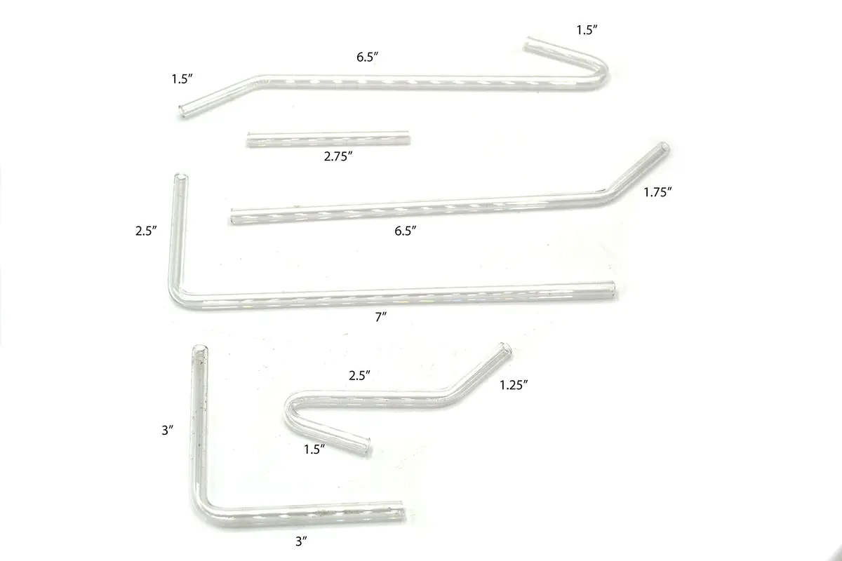 EISCO Glass Delivery Tubes - Set of 6 Borosilicate Lab Tubes | Autoclavable & Chemical Resistant (70-120c) - view 2