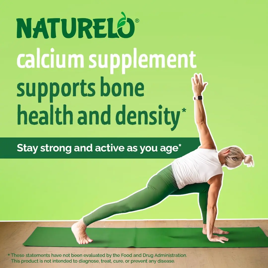 NATURELO 600mg Calcium Supplement for Bone Strength, VIT D3, 120 Capsules | Supports Bone & Joint Health - view 2