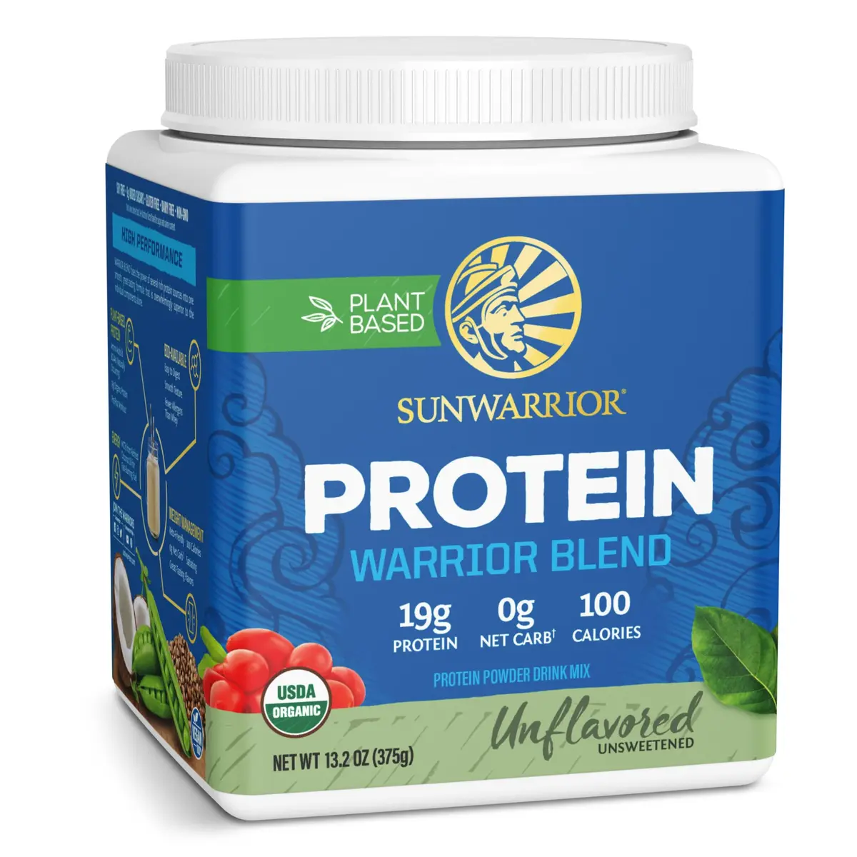 Sunwarrior Warrior Blend Organic Vegan Protein, Unflavored, 15 Servings | Plant-Based Protein for Active Lifestyle - main product image