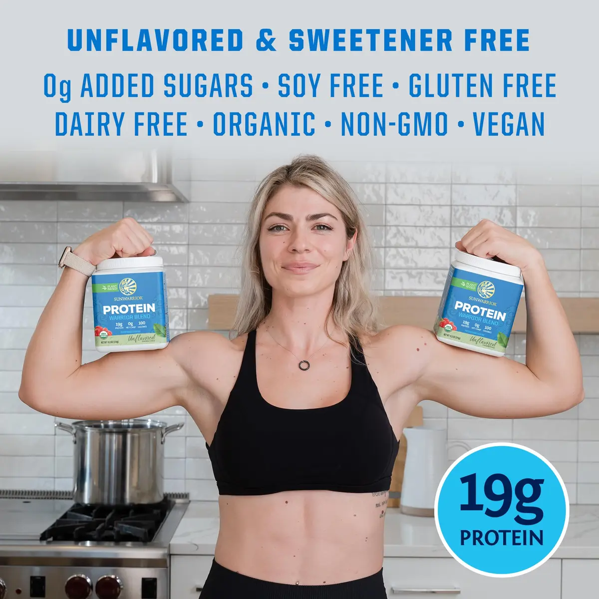 Sunwarrior Warrior Blend Organic Vegan Protein, Unflavored, 15 Servings | Plant-Based Protein for Active Lifestyle - view 5