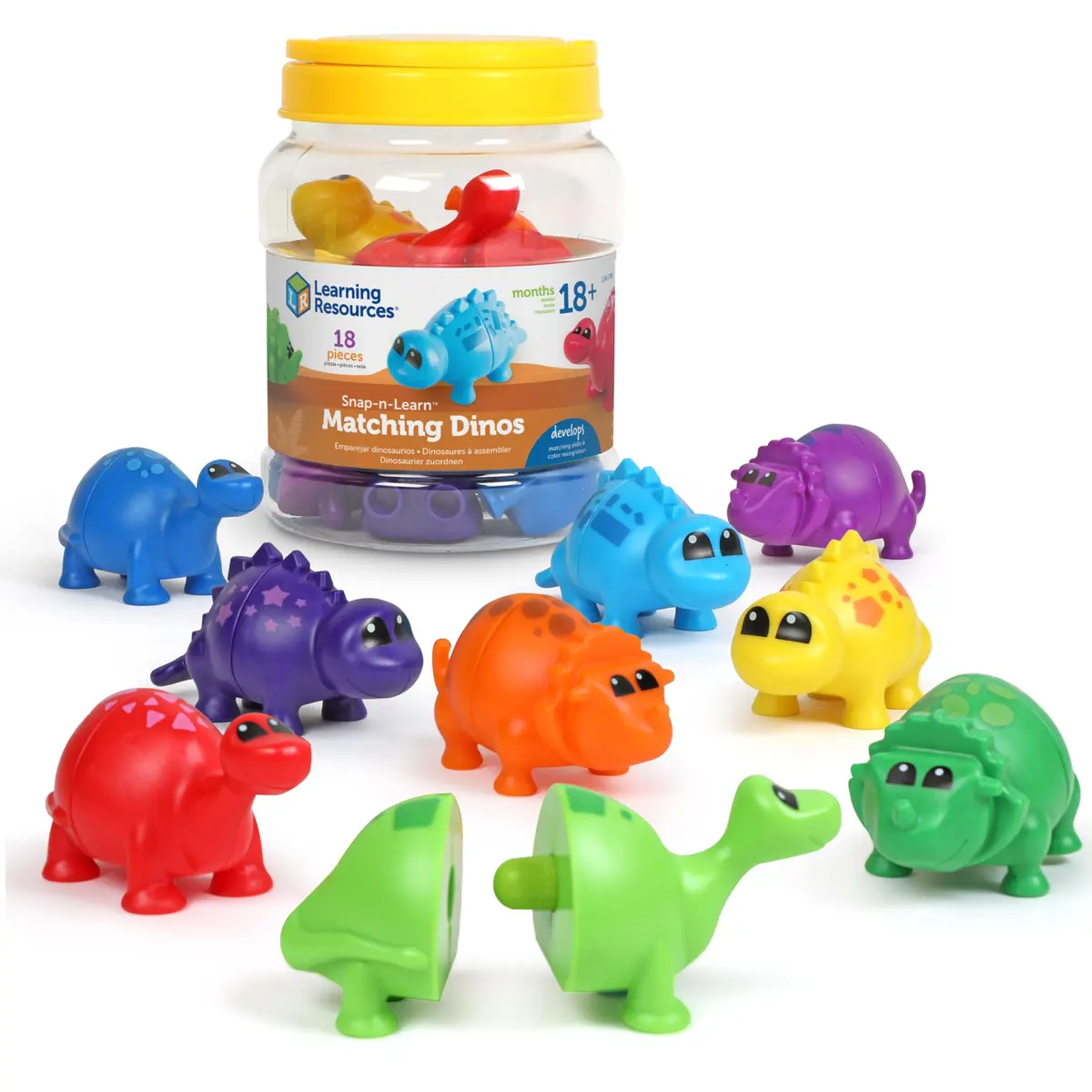 Learning Resources Snap-n-Learn Matching Dinos - Dinosaur Toys, 9-Piece Set | Educational Toddler Fine Motor Skills - main product image