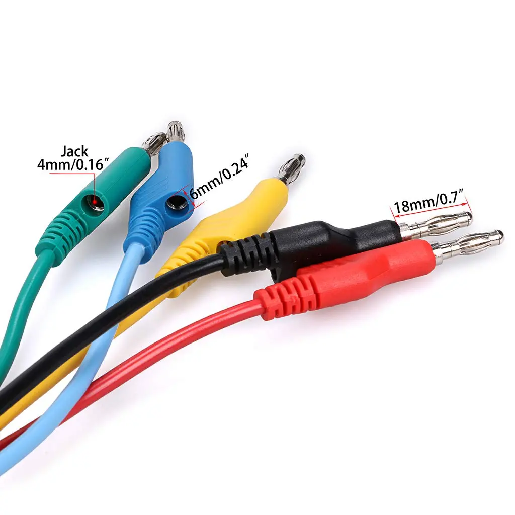 Sumnacon 5-Piece 4mm Banana Plug Test Leads Set | 1m Flexible Silicone, 1000V/15A - view 2