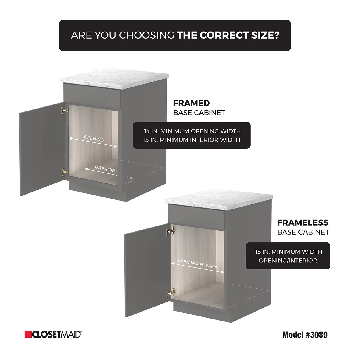 ClosetMaid 14 in. Pull Out Cabinet Organizer 2 Tier Nickel | Heavy Duty Slide Out Pantry Shelves - view 3