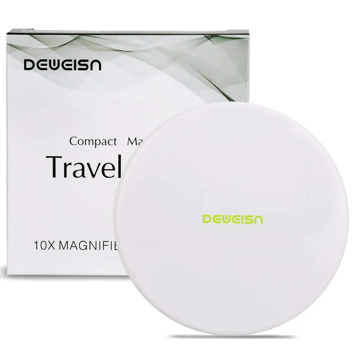 deweisn Magnifying Compact Cosmetic Mirror 4" | 10x Magnification & True View for Travel & Purse - main product image