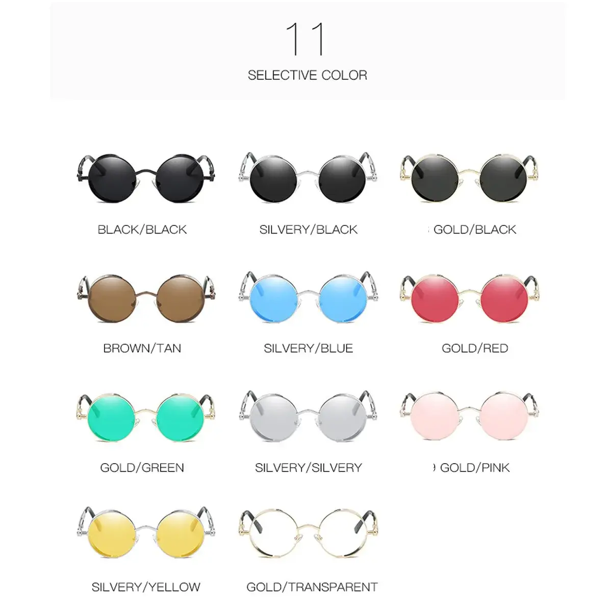 Dollger Round Mirrored Sunglasses 48mm (1.9in) | Vintage Steampunk Style with UV400 Protection - view 6