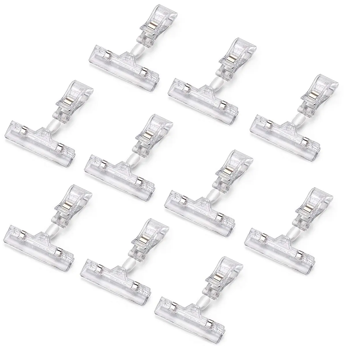 Lopalemry Plastic Merchandise Sign Clip Rotatable Pop Clip-on Holder Stand 4.13x3.15 inch | Clear Acrylic Sign Holder for Store Displays - main product image
