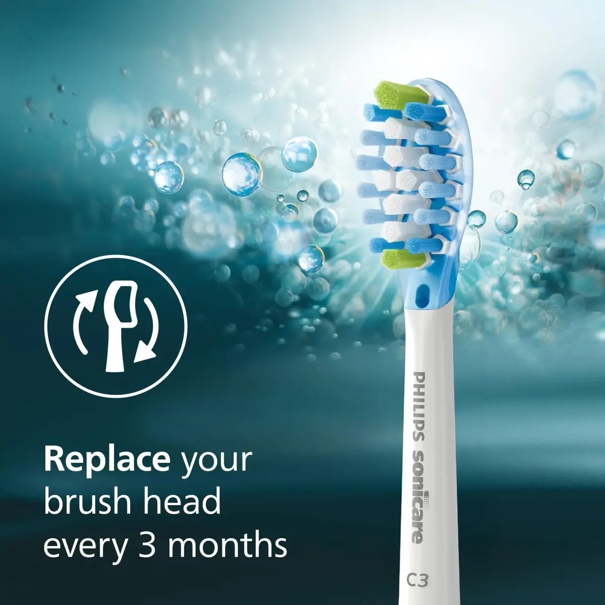 Philips Sonicare C3 Two-in-One Genuine Replacement Electric Toothbrush Heads 4 Pack | Deep Plaque Removal & Whitening - view 9