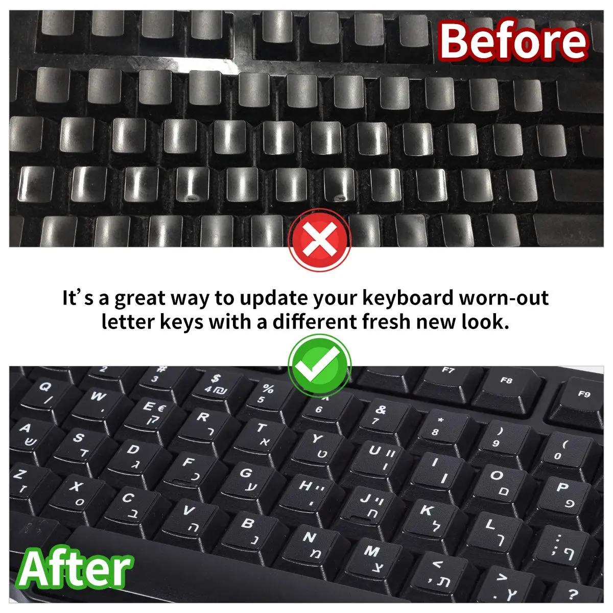 CaseBuy French Keyboard Stickers 2-Pack | Matte Vinyl with White Letters for Laptops & PCs - view 4
