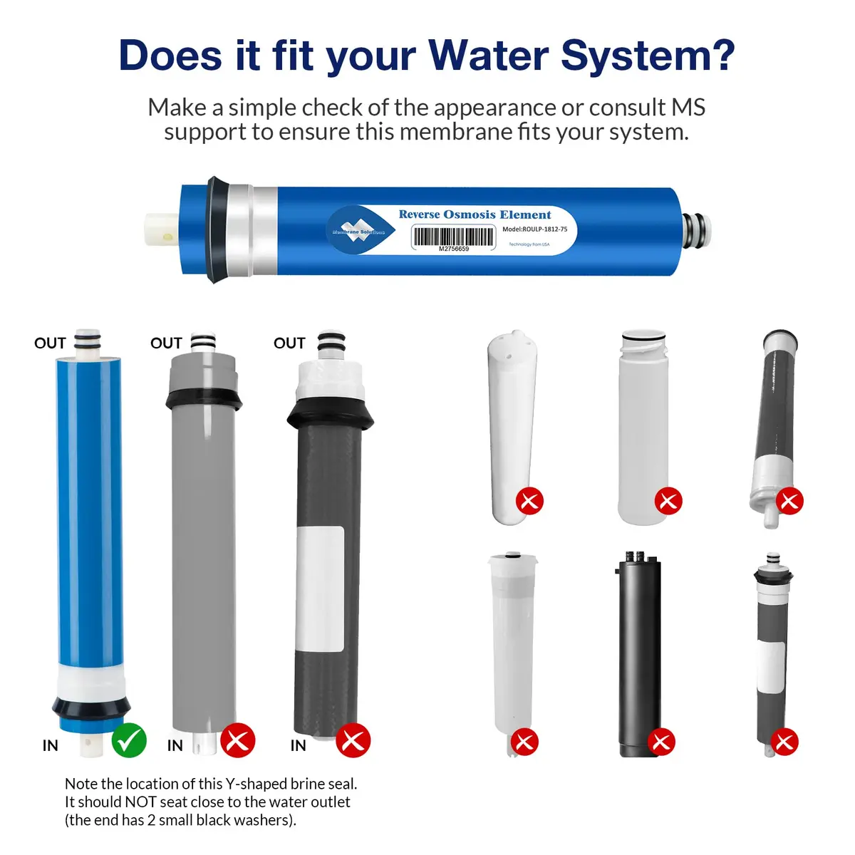 Membrane Solutions 75 GPD Reverse Osmosis Membrane | NSF/ANSI 58 Certified Water Filter for Home Use - view 7